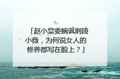 赵小棠委婉讽刺段小薇，为何说女人的修养都写在脸上？