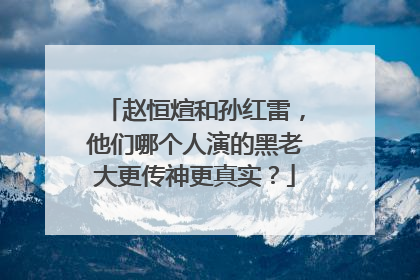 赵恒煊和孙红雷,他们哪个人演的黑老大更传神更真实?