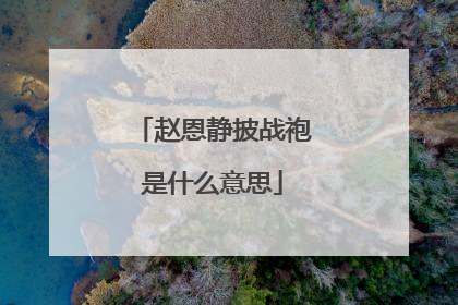 赵恩静披战袍是什么意思