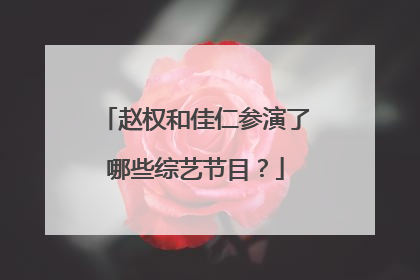 赵权和佳仁参演了哪些综艺节目？