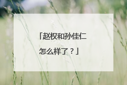 赵权和孙佳仁怎么样了？