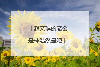 赵文琪的老公是林浩然是吧