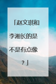 赵文琪和李湘长的是不是有点像?