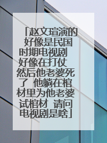 赵文瑄演的 好像是民国时期电视剧 好像在打仗 然后他老婆死了 他躺在棺材里为他老婆试棺材 请问电视剧是啥