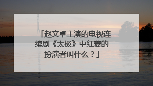 赵文卓主演的电视连续剧《太极》中红菱的扮演者叫什么？