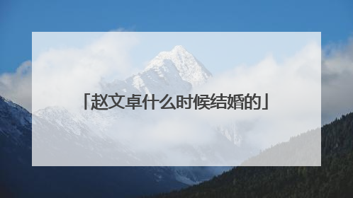 赵文卓什么时候结婚的