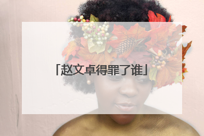 赵文卓得罪了谁