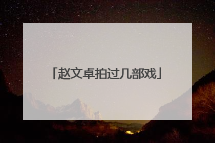 赵文卓拍过几部戏