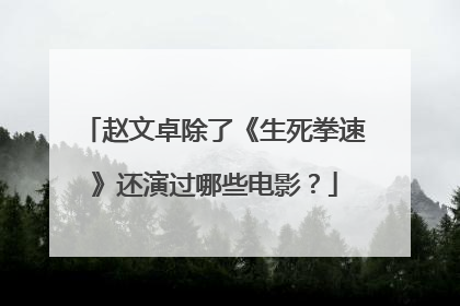 赵文卓除了《生死拳速》还演过哪些电影?