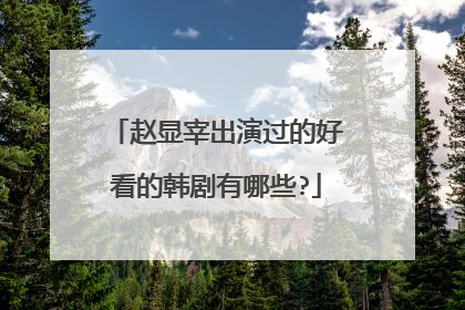 赵显宰出演过的好看的韩剧有哪些?