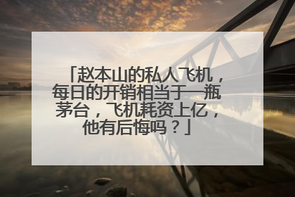 赵本山的私人飞机，每日的开销相当于一瓶茅台，飞机耗资上亿，他有后悔吗？