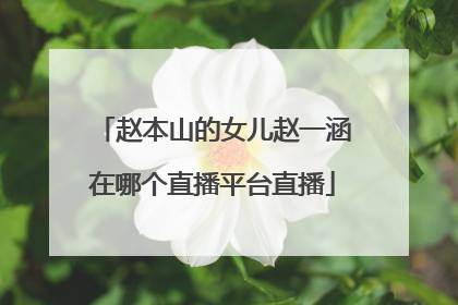 赵本山的女儿赵一涵在哪个直播平台直播