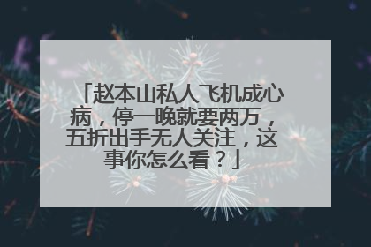 赵本山私人飞机成心病，停一晚就要两万，五折出手无人关注，这事你怎么看？