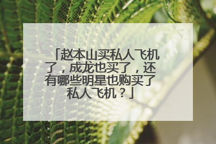 赵本山买私人飞机了，成龙也买了，还有哪些明星也购买了私人飞机？