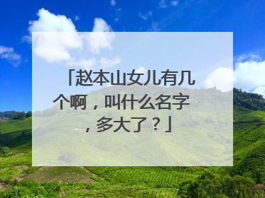 赵本山女儿有几个啊，叫什么名字，多大了？