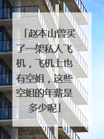 赵本山曾买了一架私人飞机,飞机上也有空姐,这些空姐的年薪是多少呢
