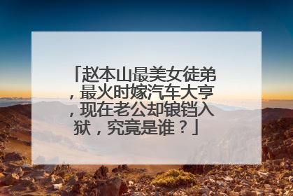 赵本山最美女徒弟，最火时嫁汽车大亨，现在老公却锒铛入狱，究竟是谁？