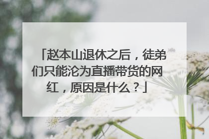 赵本山退休之后,徒弟们只能沦为直播带货的网红,原因是什么?