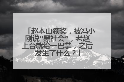 赵本山领奖，被冯小刚说“黑社会”，老赵上台就给一巴掌，之后发生了什么？