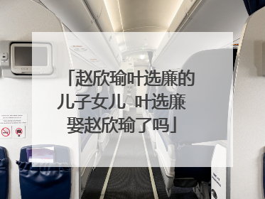 赵欣瑜叶选廉的儿子女儿 叶选廉娶赵欣瑜了吗