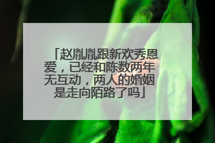 赵胤胤跟新欢秀恩爱，已经和陈数两年无互动，两人的婚姻是走向陌路了吗