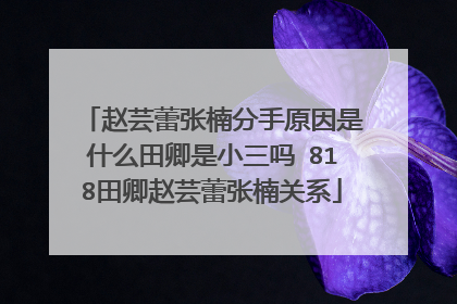 赵芸蕾张楠分手原因是什么田卿是小三吗 818田卿赵芸蕾张楠关系