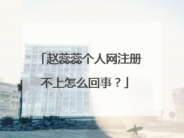 赵蕊蕊个人网注册不上怎么回事？