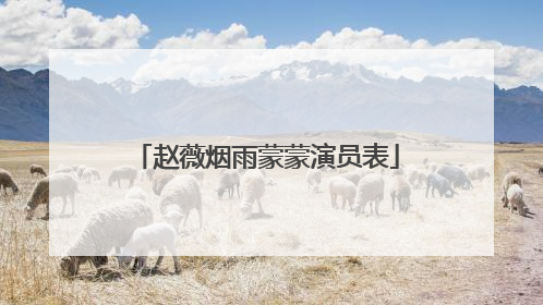 赵薇烟雨蒙蒙演员表