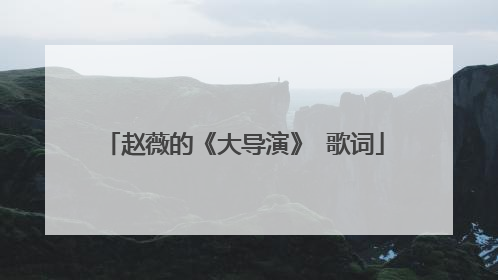赵薇的《大导演》 歌词