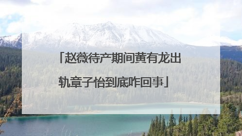 赵薇待产期间黄有龙出轨章子怡到底咋回事