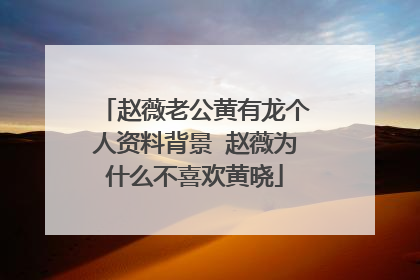 赵薇老公黄有龙个人资料背景 赵薇为什么不喜欢黄晓