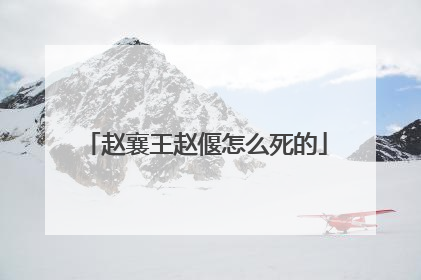 赵襄王赵偃怎么死的