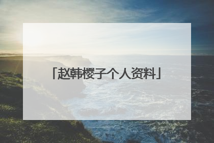 赵韩樱子个人资料