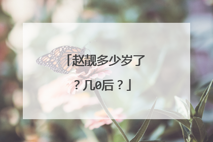 赵靓多少岁了？几0后？