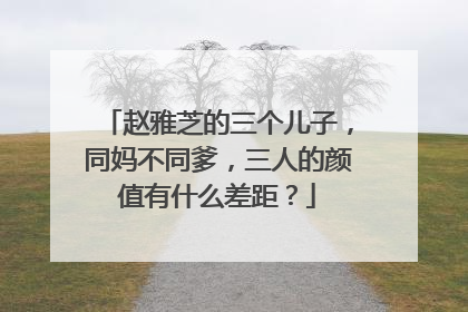 赵雅芝的三个儿子,同妈不同爹,三人的颜值有什么差距?
