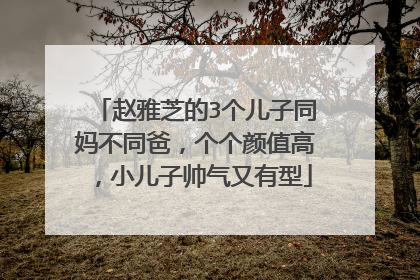 赵雅芝的3个儿子同妈不同爸,个个颜值高,小儿子帅气又有型