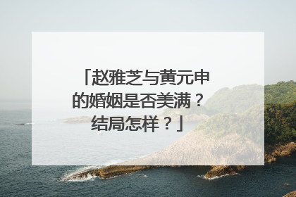 赵雅芝与黄元申的婚姻是否美满?结局怎样?