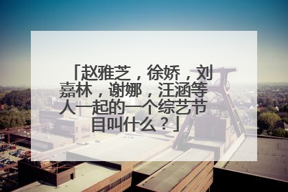 赵雅芝，徐娇，刘嘉林，谢娜，汪涵等人一起的一个综艺节目叫什么？