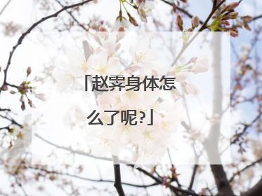 赵霁身体怎么了呢?