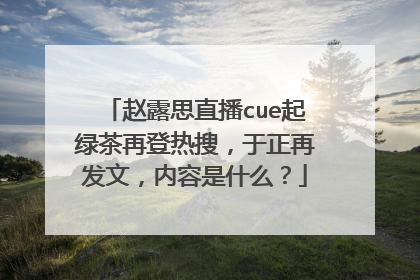 赵露思直播cue起绿茶再登热搜,于正再发文,内容是什么?