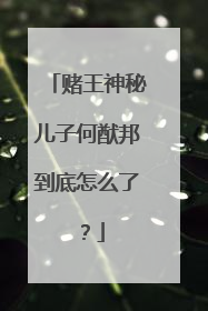 赌王神秘儿子何猷邦到底怎么了?