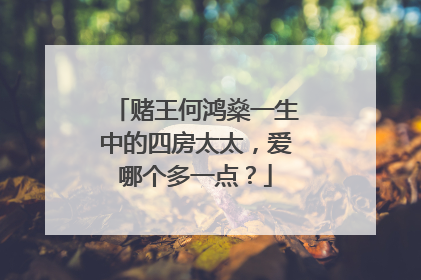 赌王何鸿燊一生中的四房太太，爱哪个多一点？