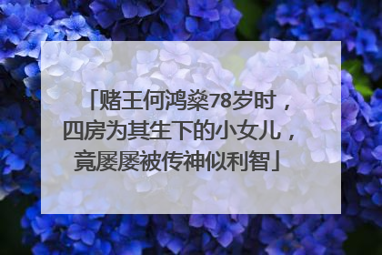 赌王何鸿燊78岁时，四房为其生下的小女儿，竟屡屡被传神似利智