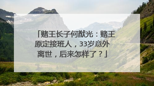 赌王长子何猷光：赌王原定接班人，33岁意外离世，后来怎样了？