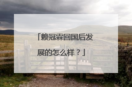 赖冠霖回国后发展的怎么样？