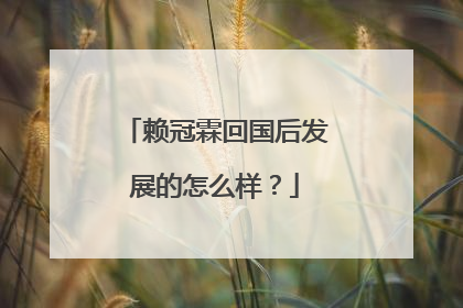 赖冠霖回国后发展的怎么样?
