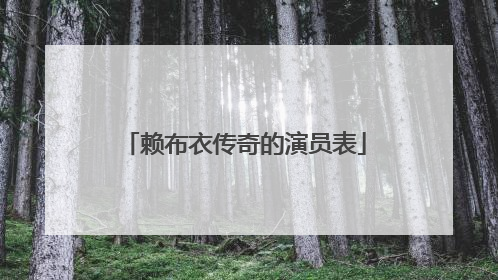 赖布衣传奇的演员表