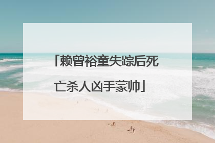 赖曾裕童失踪后死亡杀人凶手蒙帅