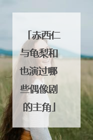 赤西仁与龟梨和也演过哪些偶像剧的主角