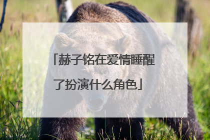 赫子铭在爱情睡醒了扮演什么角色